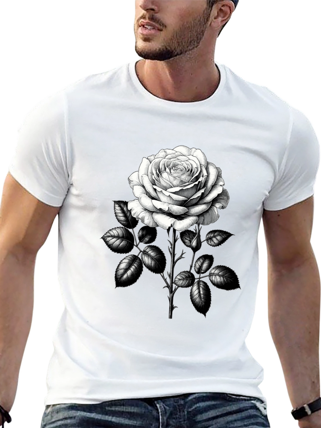Rose Graphic Tee - Classic Black