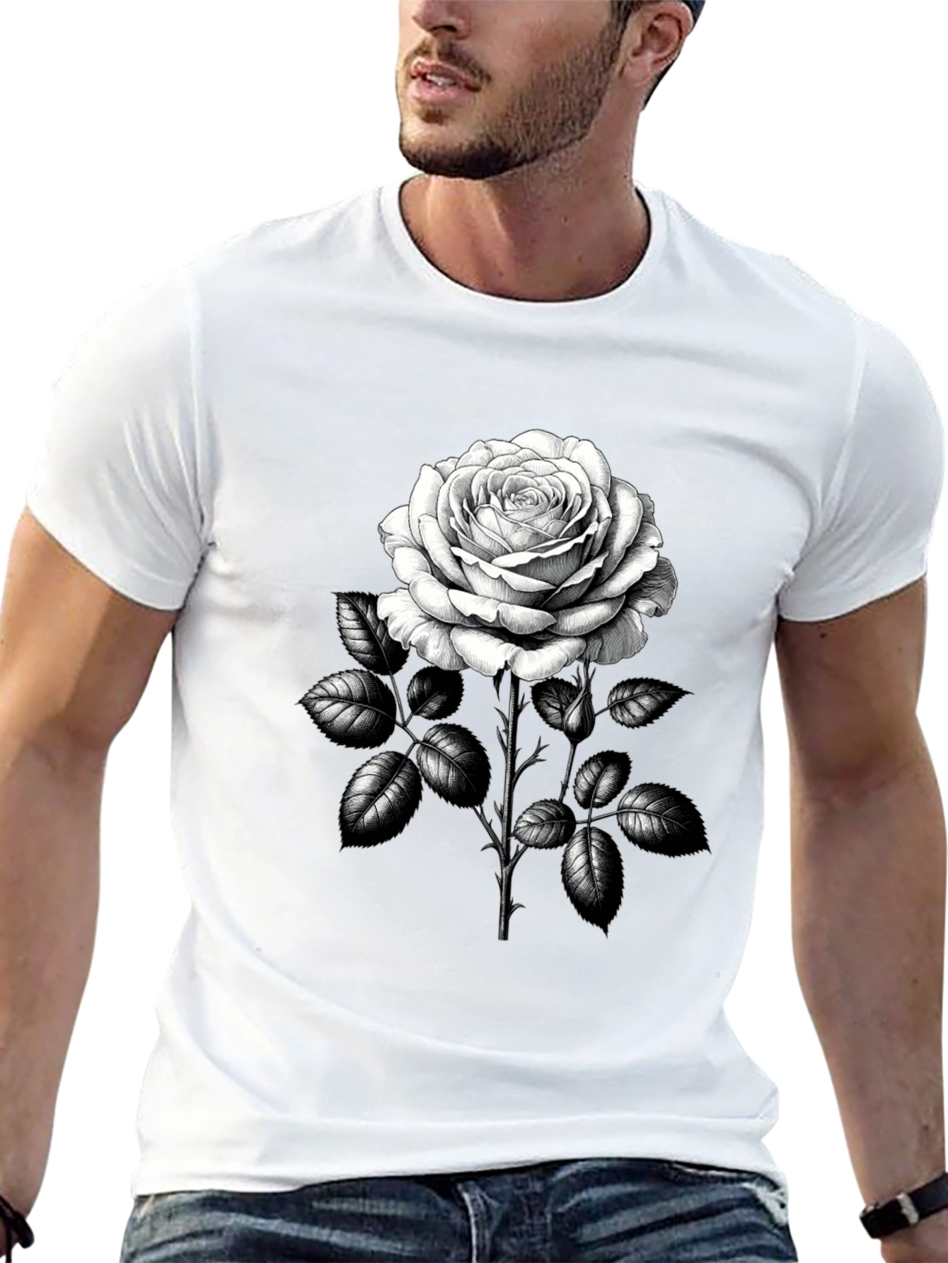 Rose Graphic Tee - Classic Black