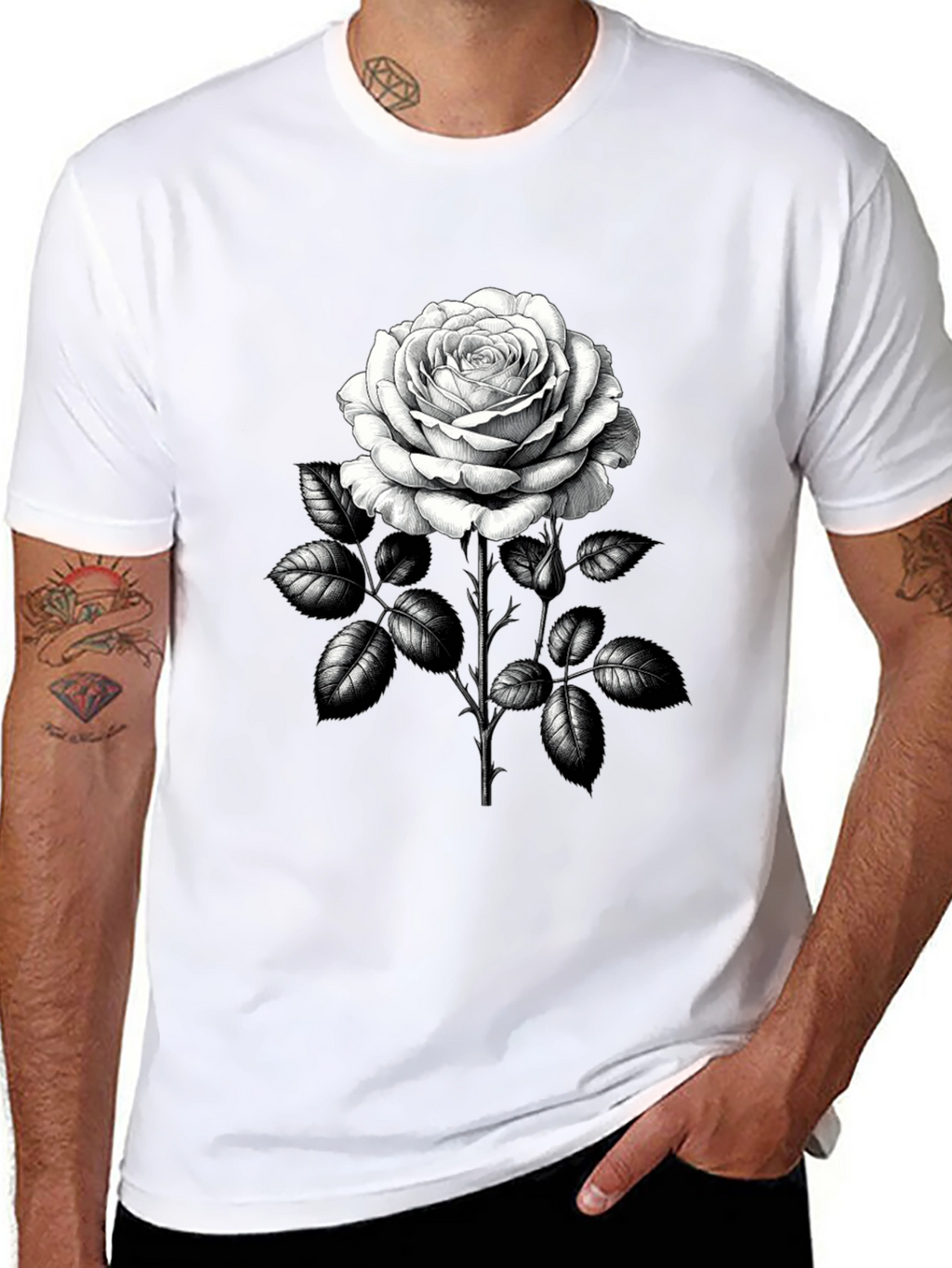 Rose Graphic Tee - Classic Black