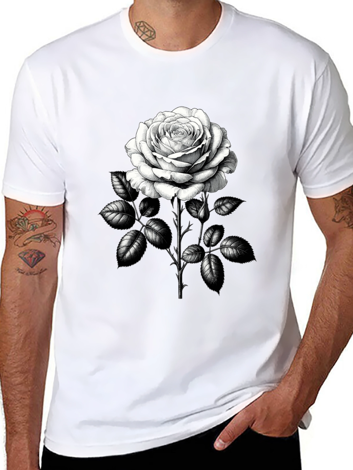 Rose Graphic Tee - Classic Black