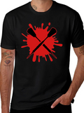 Crossed Darts Graphic Tee - Bold Black T-Shirt