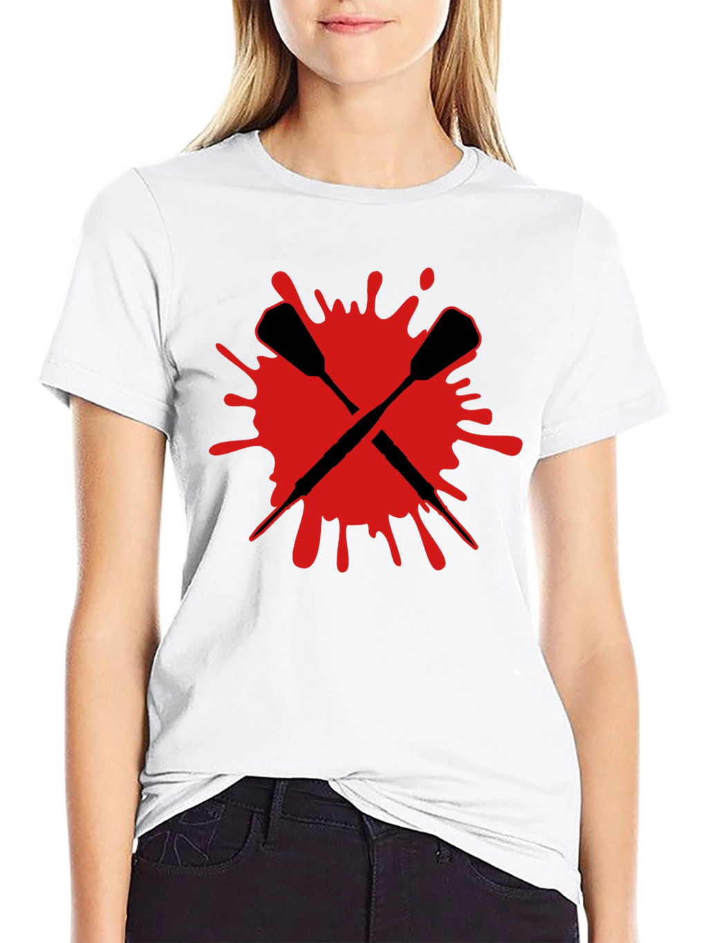 Crossed Darts Graphic Tee - Bold Black T-Shirt