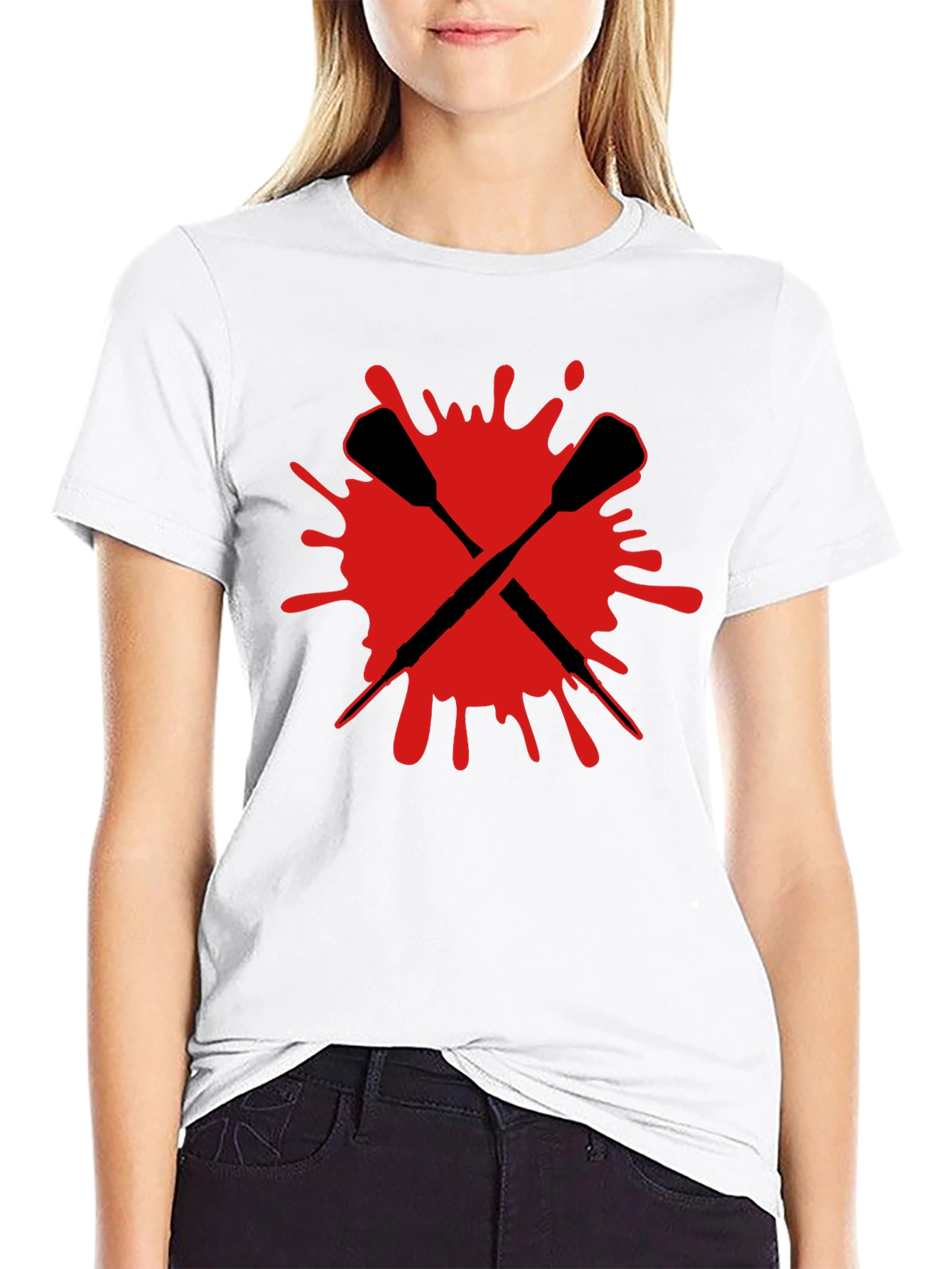 Crossed Darts Graphic Tee - Bold Black T-Shirt