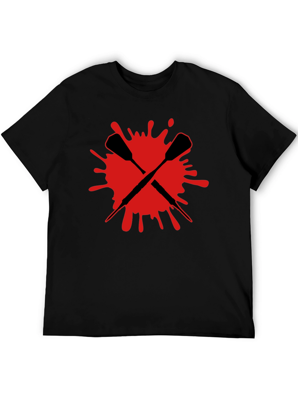 Crossed Darts Graphic Tee - Bold Black T-Shirt
