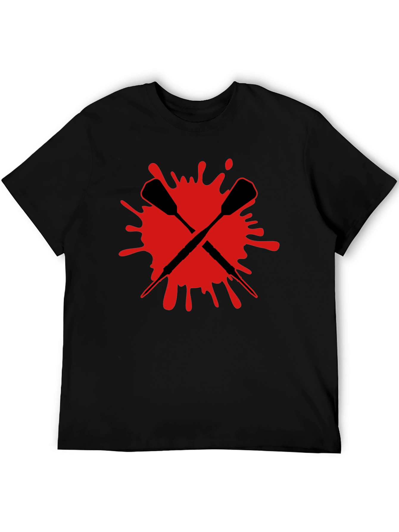 Crossed Darts Graphic Tee - Bold Black T-Shirt