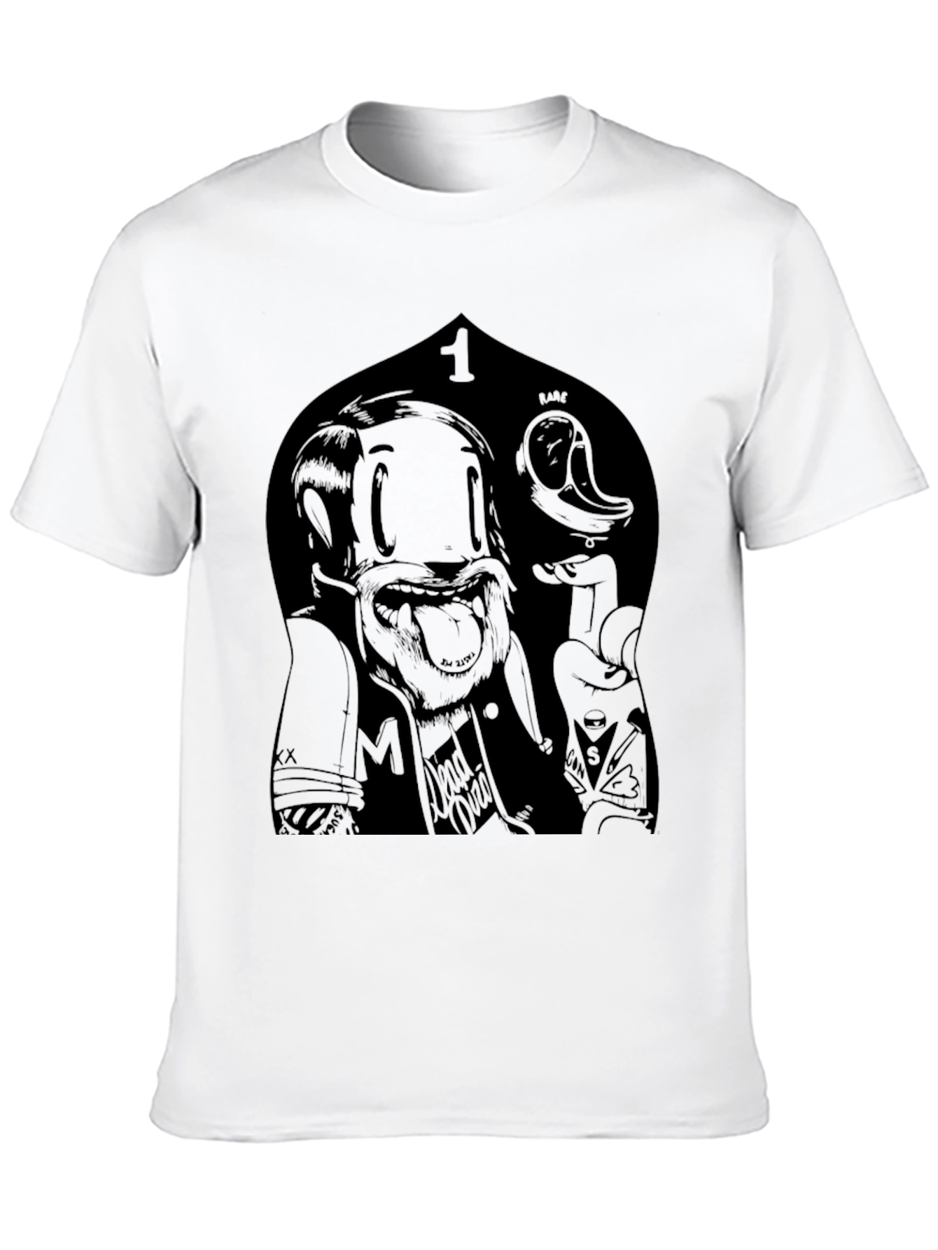 Edgy Cartoon Graphic Black T-Shirt