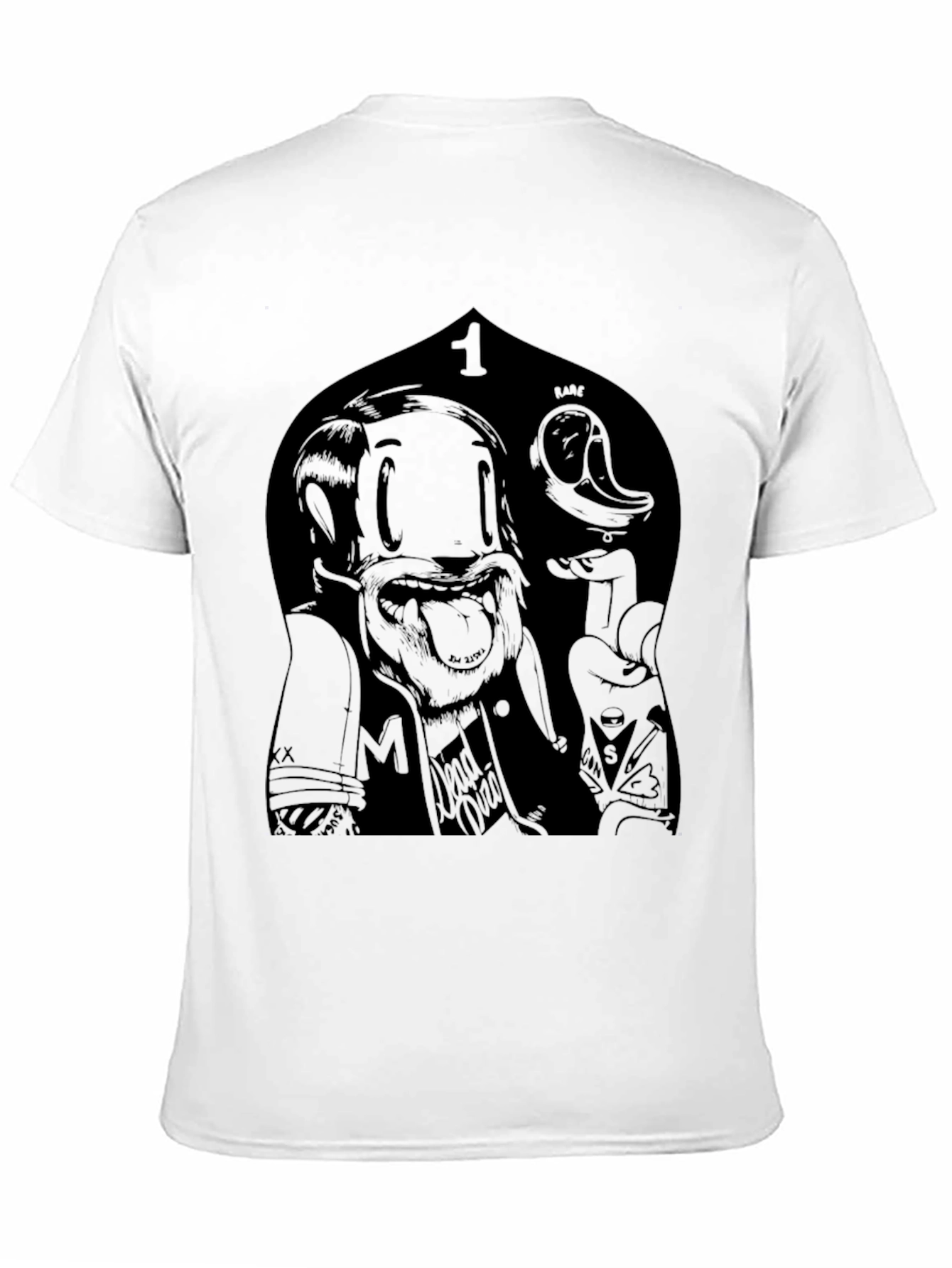 Edgy Cartoon Graphic Black T-Shirt
