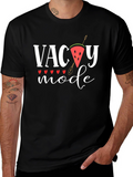 Vacay Mode Black Cotton Graphic Tee