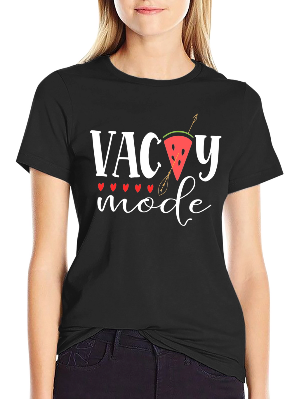Vacay Mode Black Cotton Graphic Tee