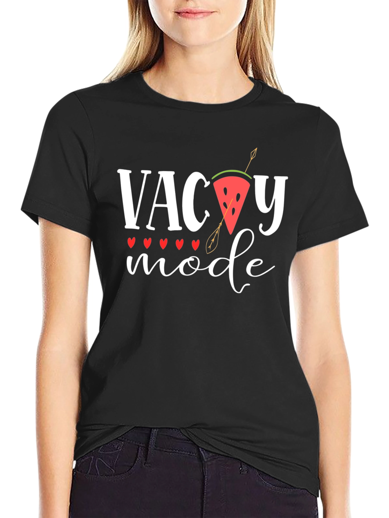 Vacay Mode Black Cotton Graphic Tee