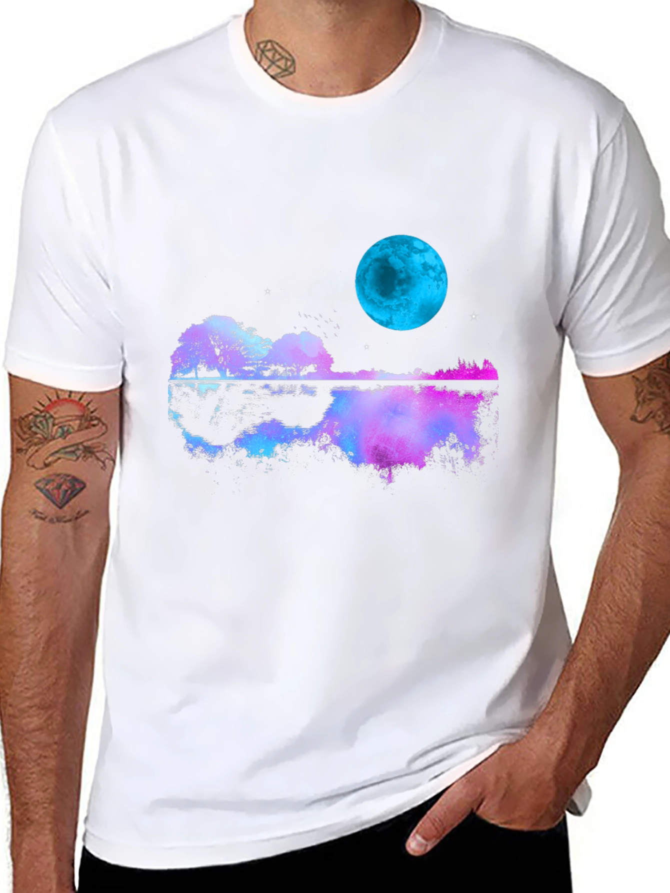 Guitar Moon T-Shirt - Reflective Graphic Tee