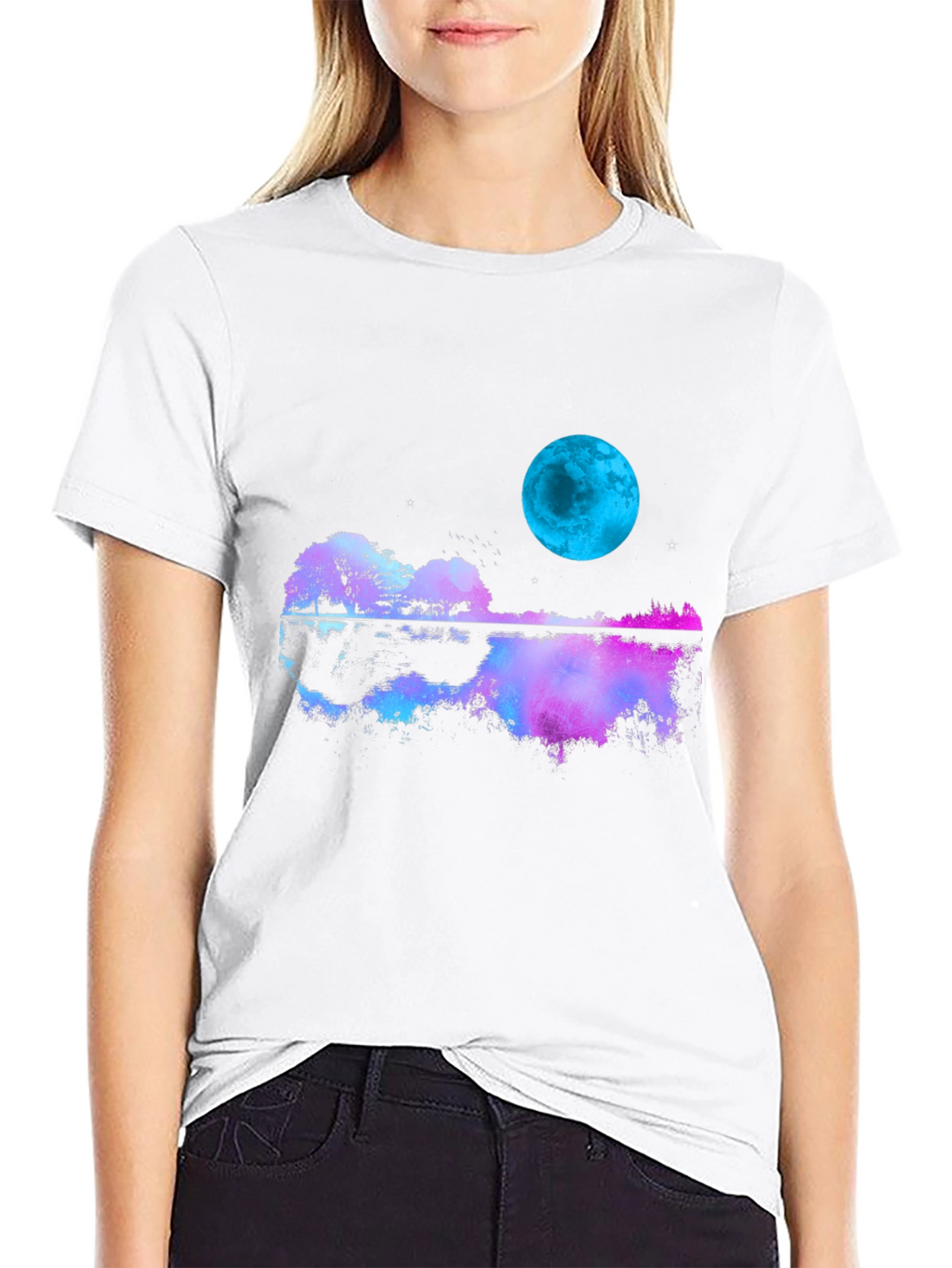 Guitar Moon T-Shirt - Reflective Graphic Tee