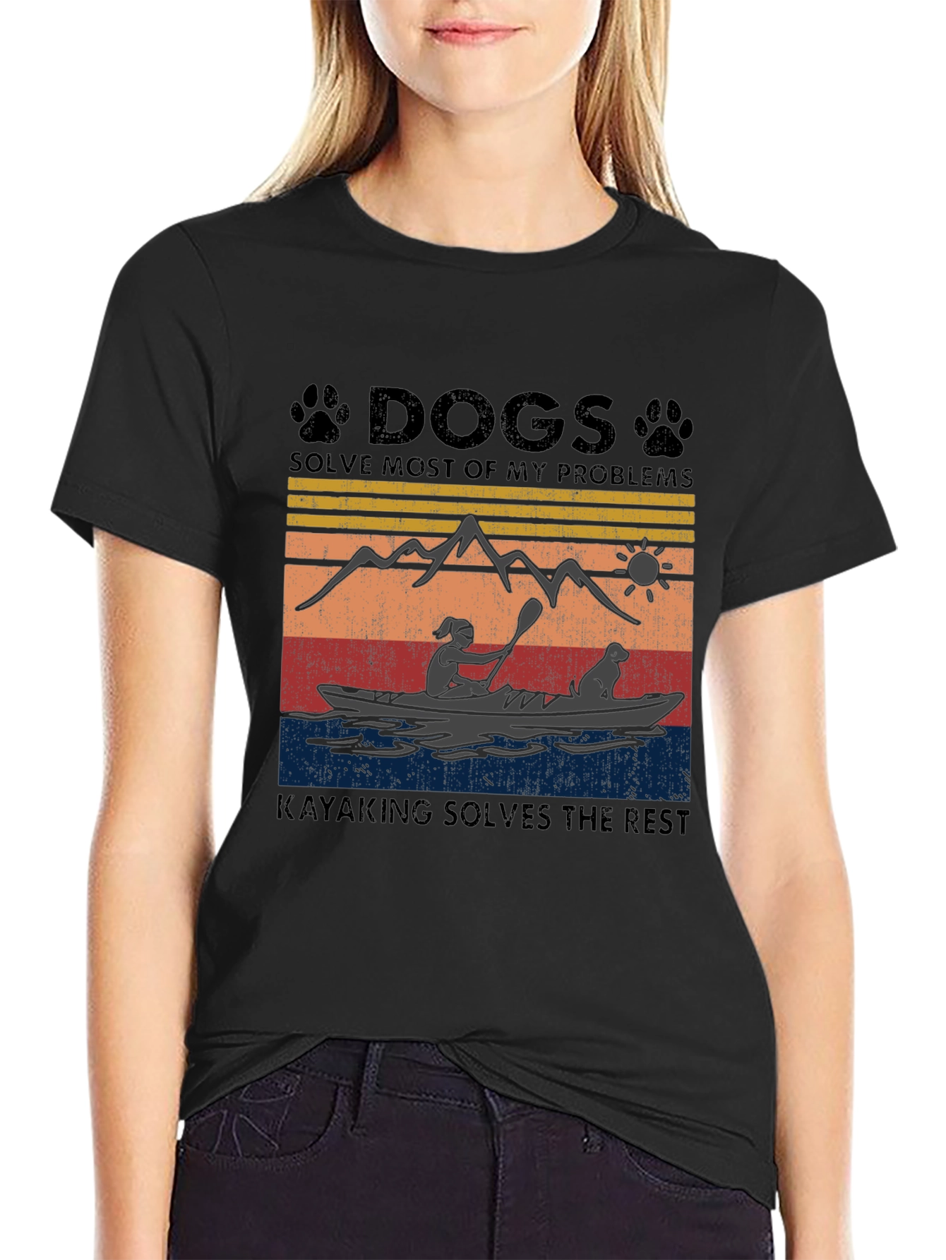 Dogs and Kayaking Solve My Problems T-Shirt