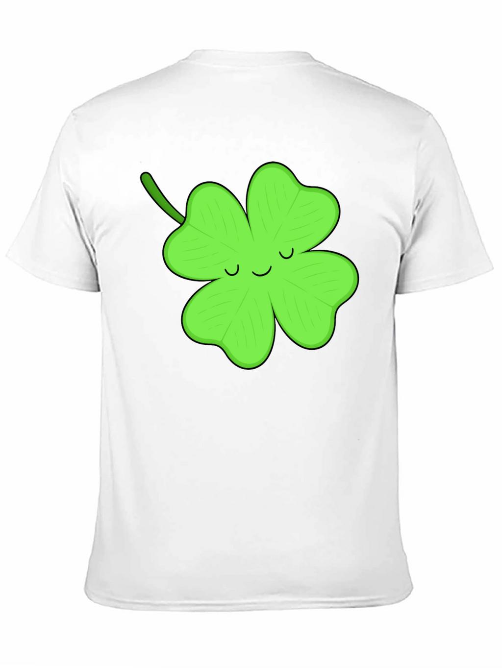 Lucky Clover Graphic Tee - Black Cotton T-Shirt