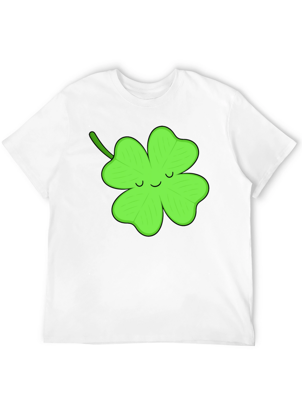 Lucky Clover Graphic Tee - Black Cotton T-Shirt