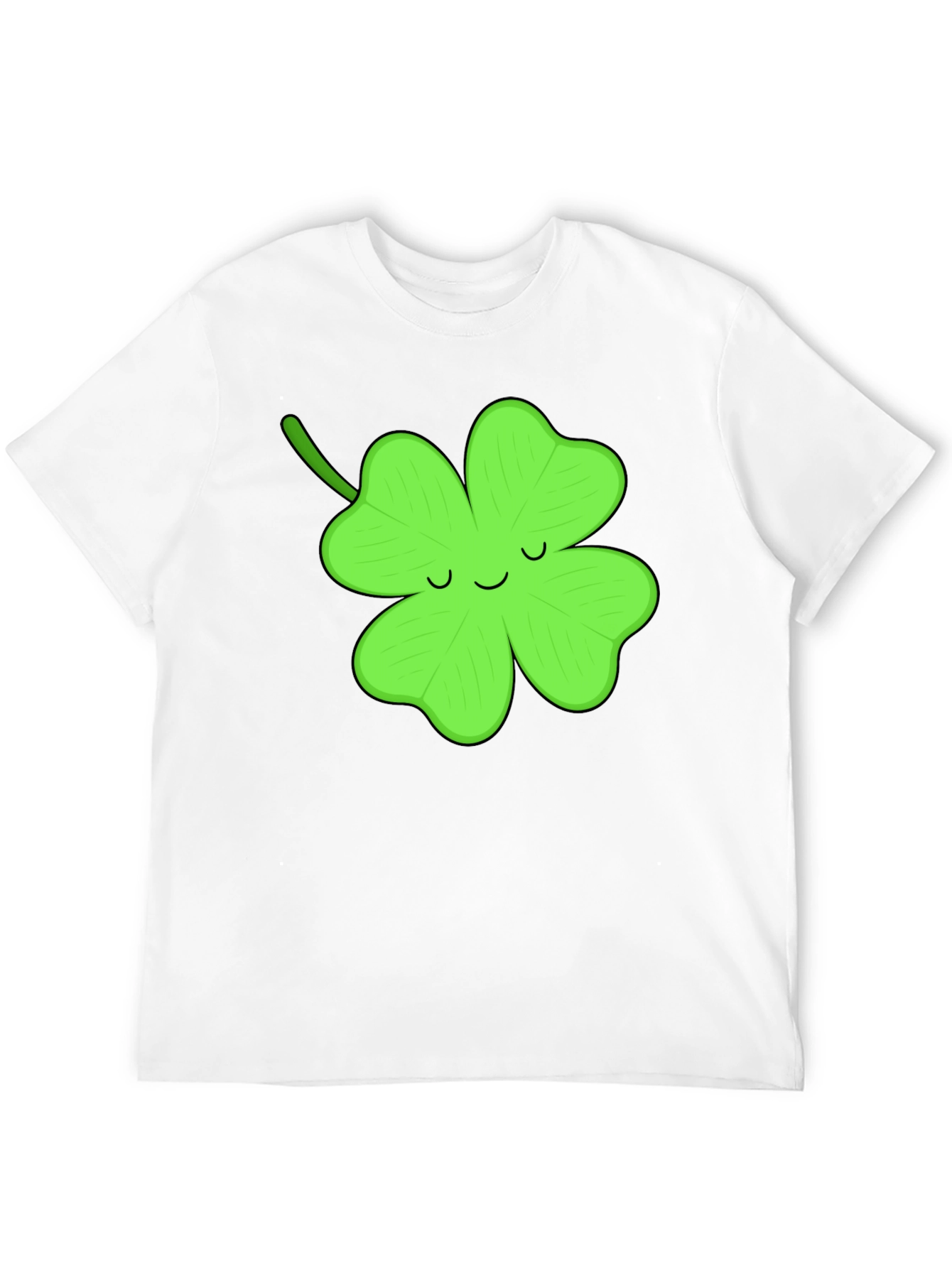 Lucky Clover Graphic Tee - Black Cotton T-Shirt
