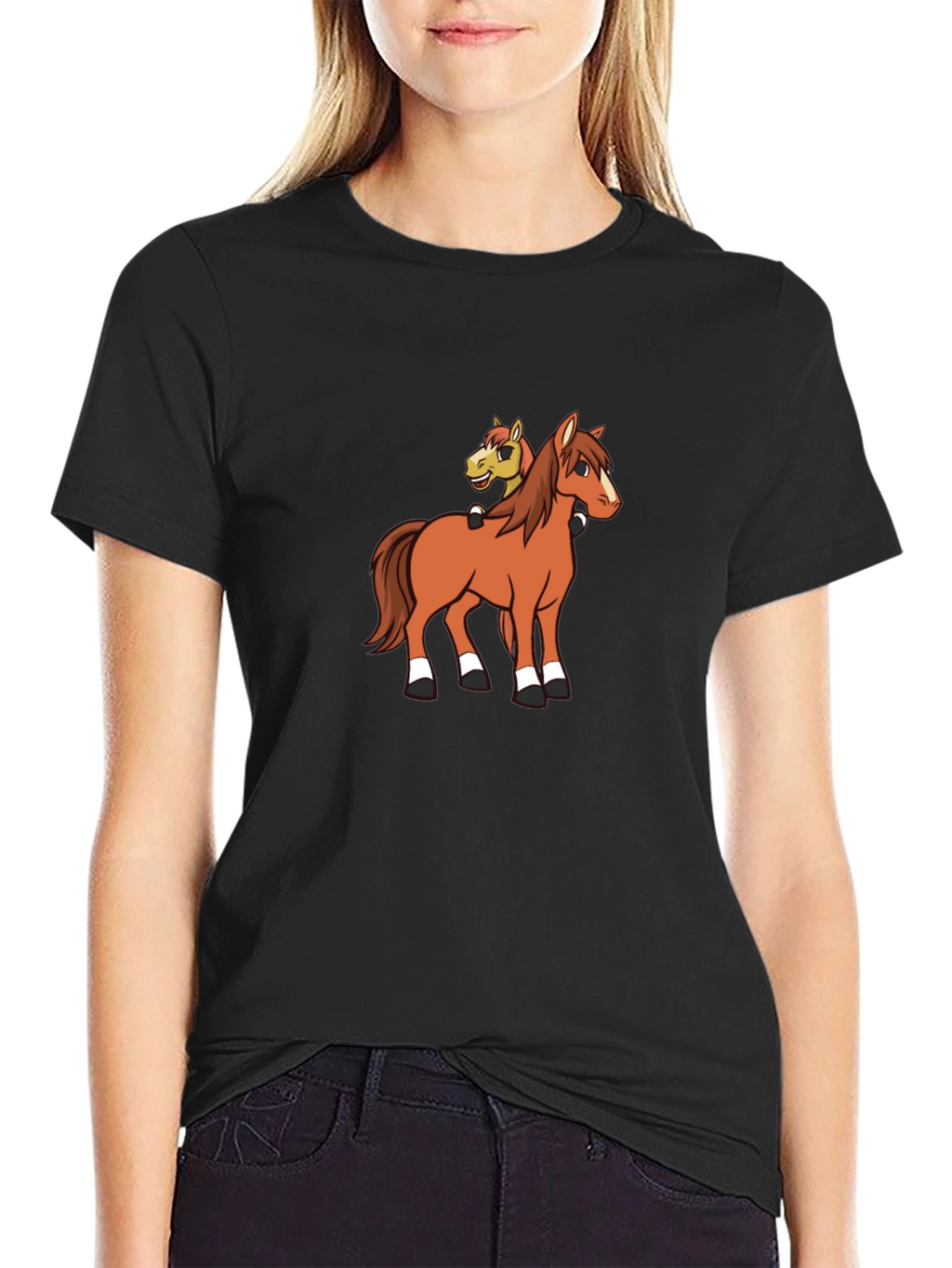 Cartoon Horse T-Shirt - Novelty Graphic Tee