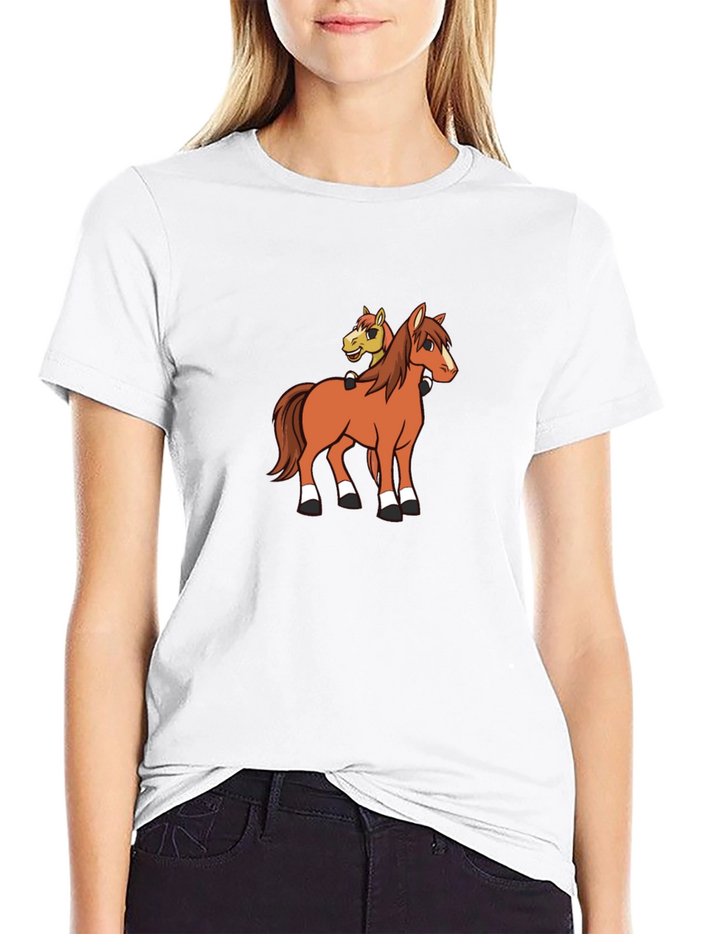 Cartoon Horse T-Shirt - Novelty Graphic Tee