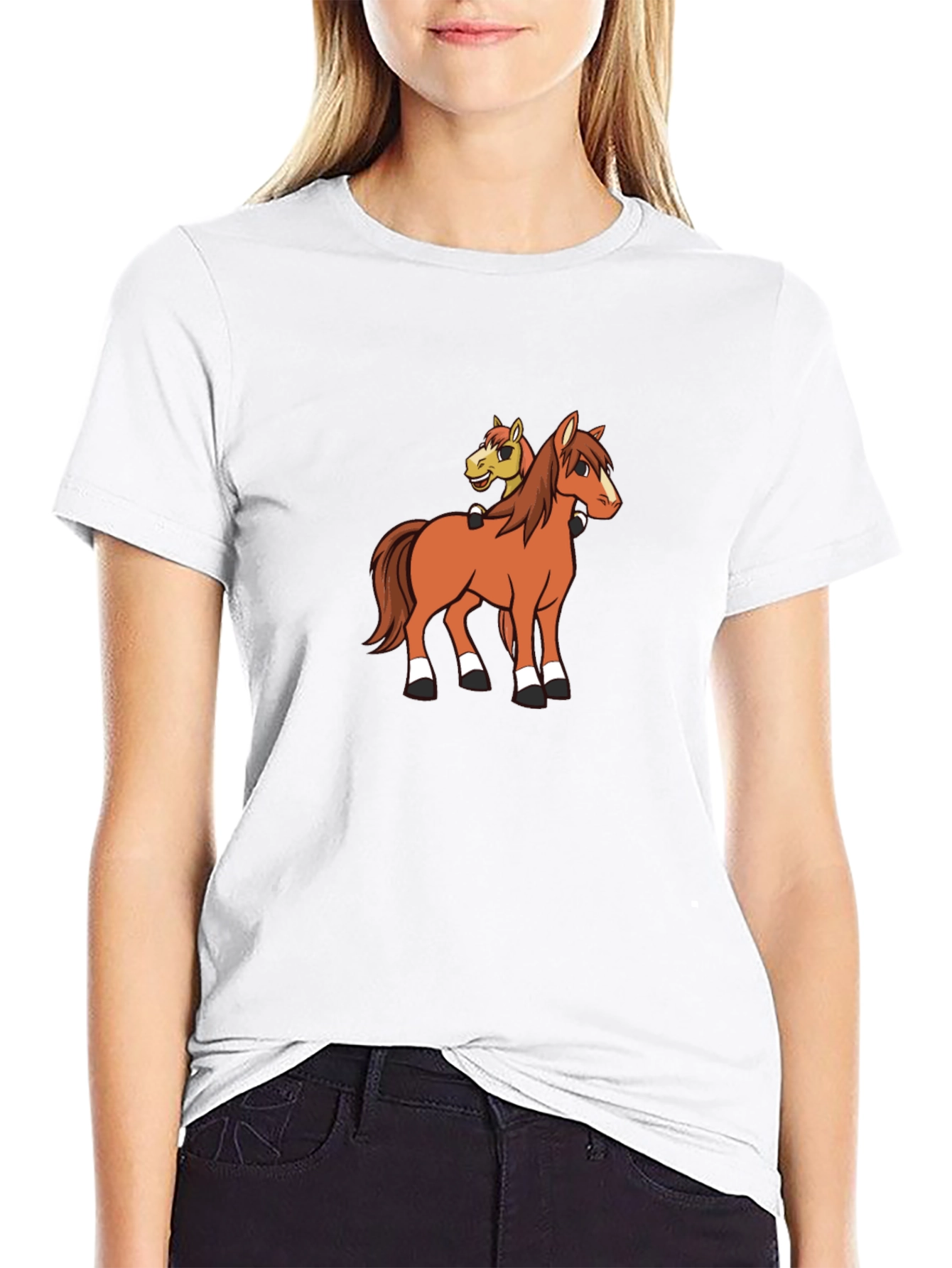 Cartoon Horse T-Shirt - Novelty Graphic Tee