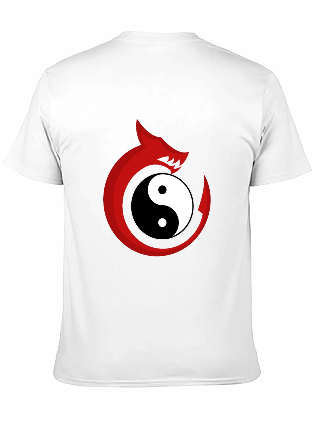Yin Yang Dragon Graphic Tee - Black Cotton Blend