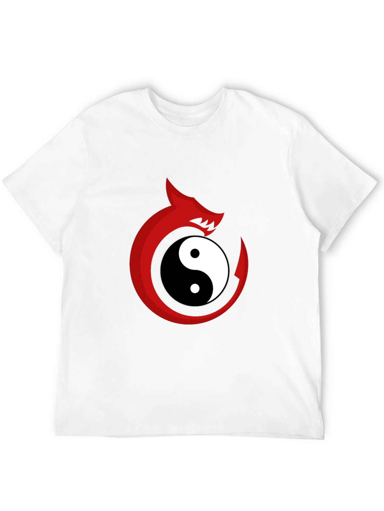 Yin Yang Dragon Graphic Tee - Black Cotton Blend