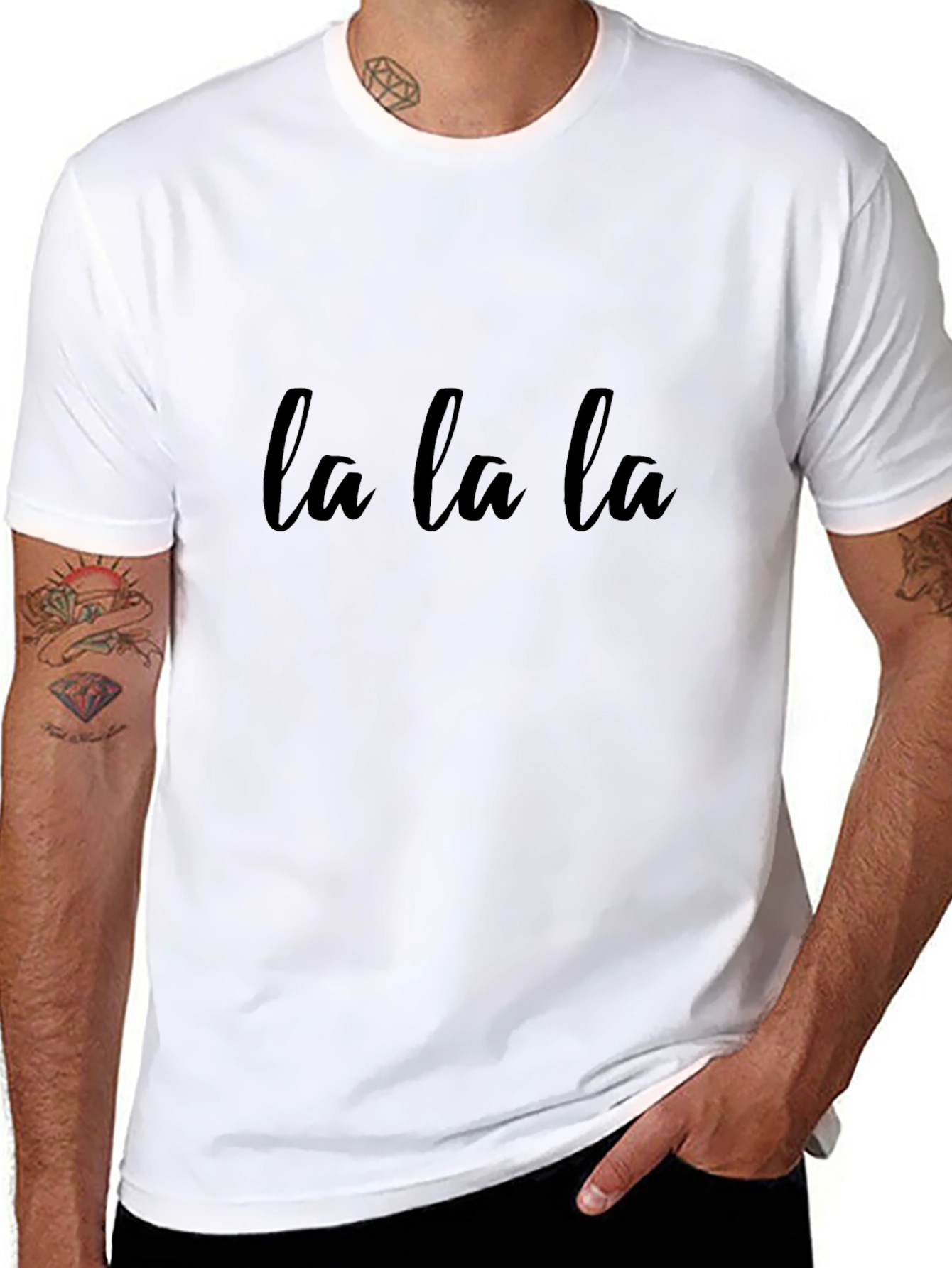 La La La Graphic Tee - Soft Cotton Blend Casual Style