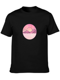 Sunset Graphic T-Shirt - Black Round Design