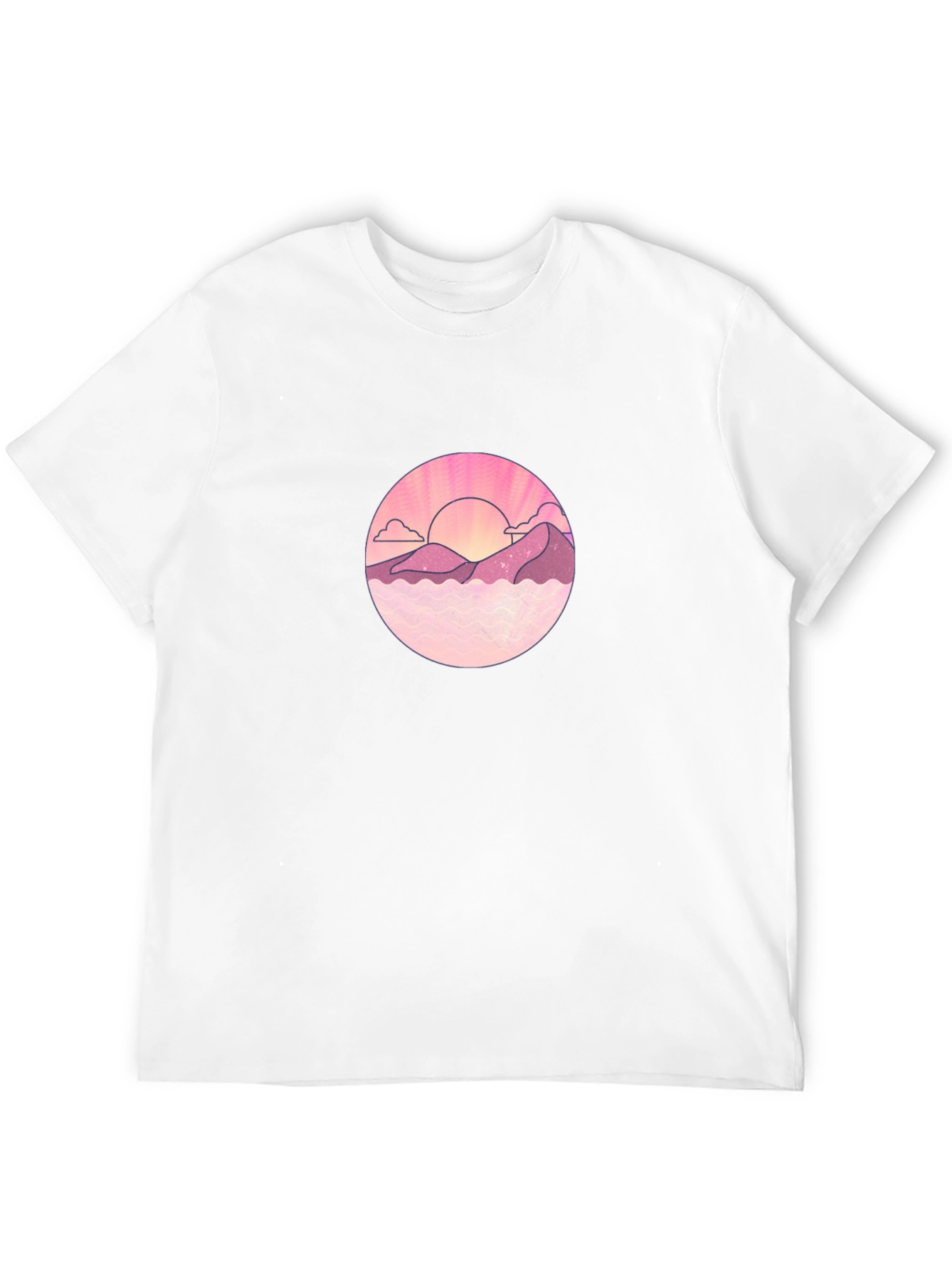 Sunset Graphic T-Shirt - Black Round Design