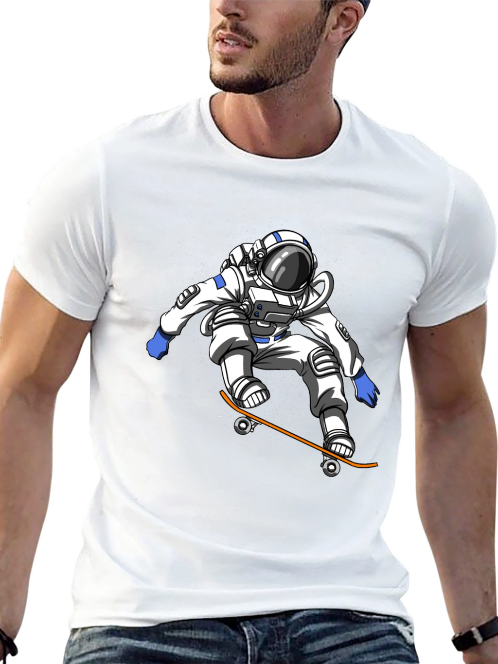 Astronaut Skateboarder Graphic Tee