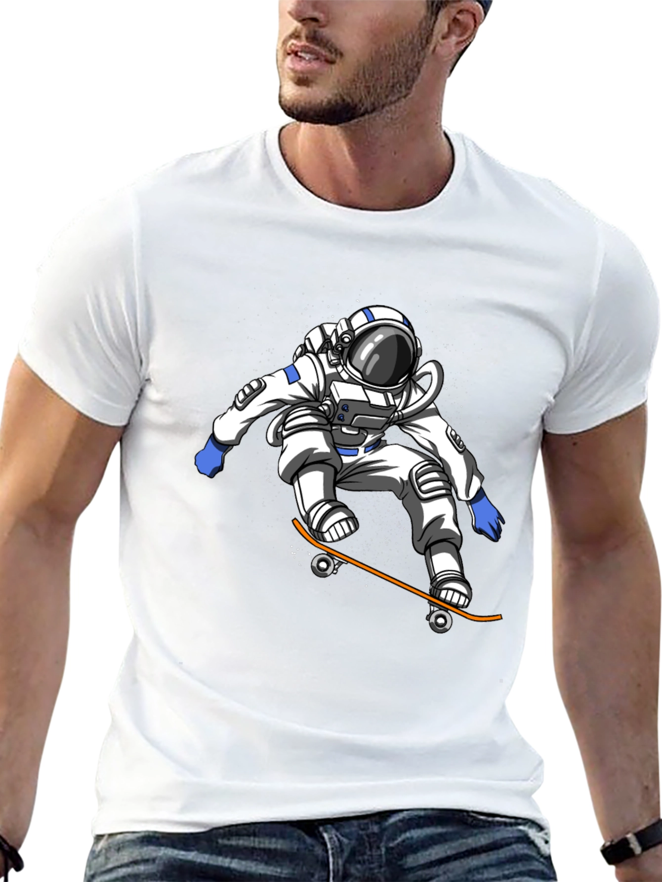 Astronaut Skateboarder Graphic Tee