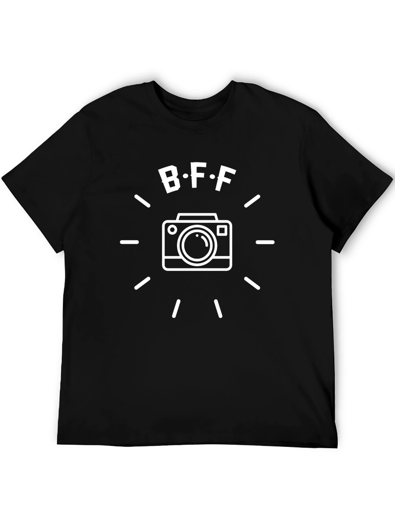 BFF Camera Graphic Tee - Black Short Sleeve Crew Neck