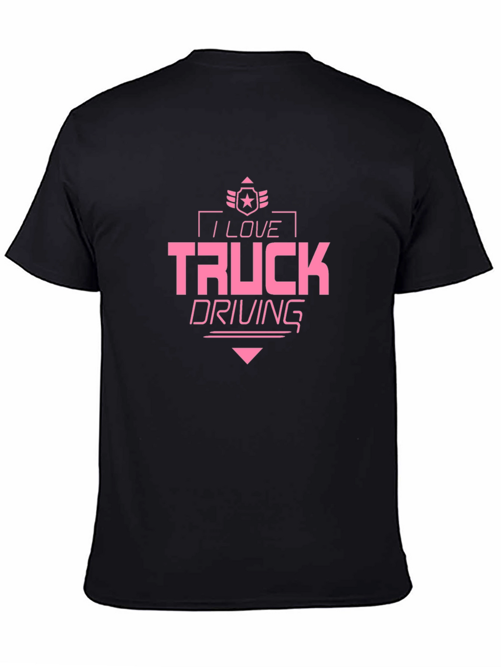 I Love Truck Driving Black T-Shirt