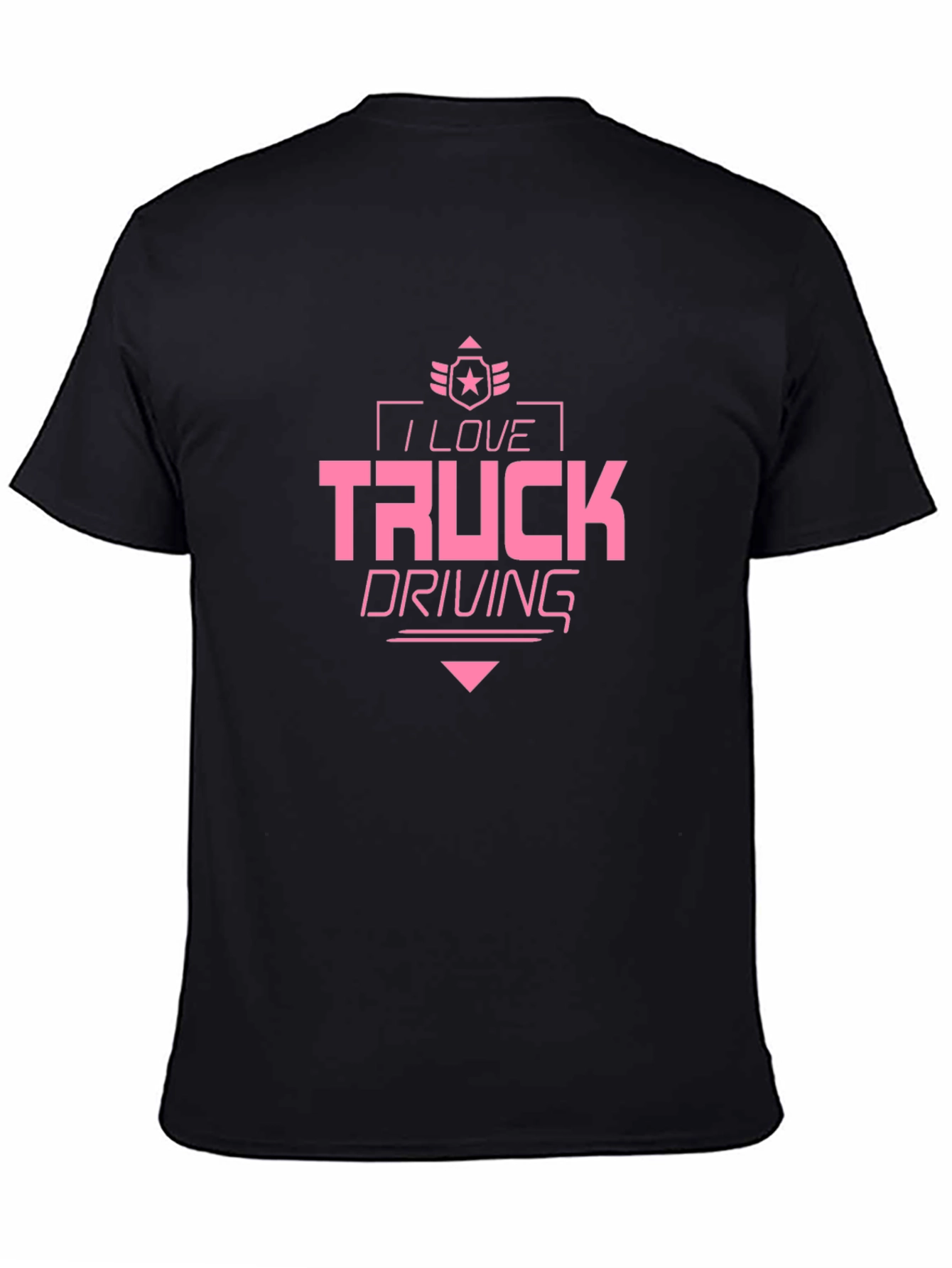I Love Truck Driving Black T-Shirt