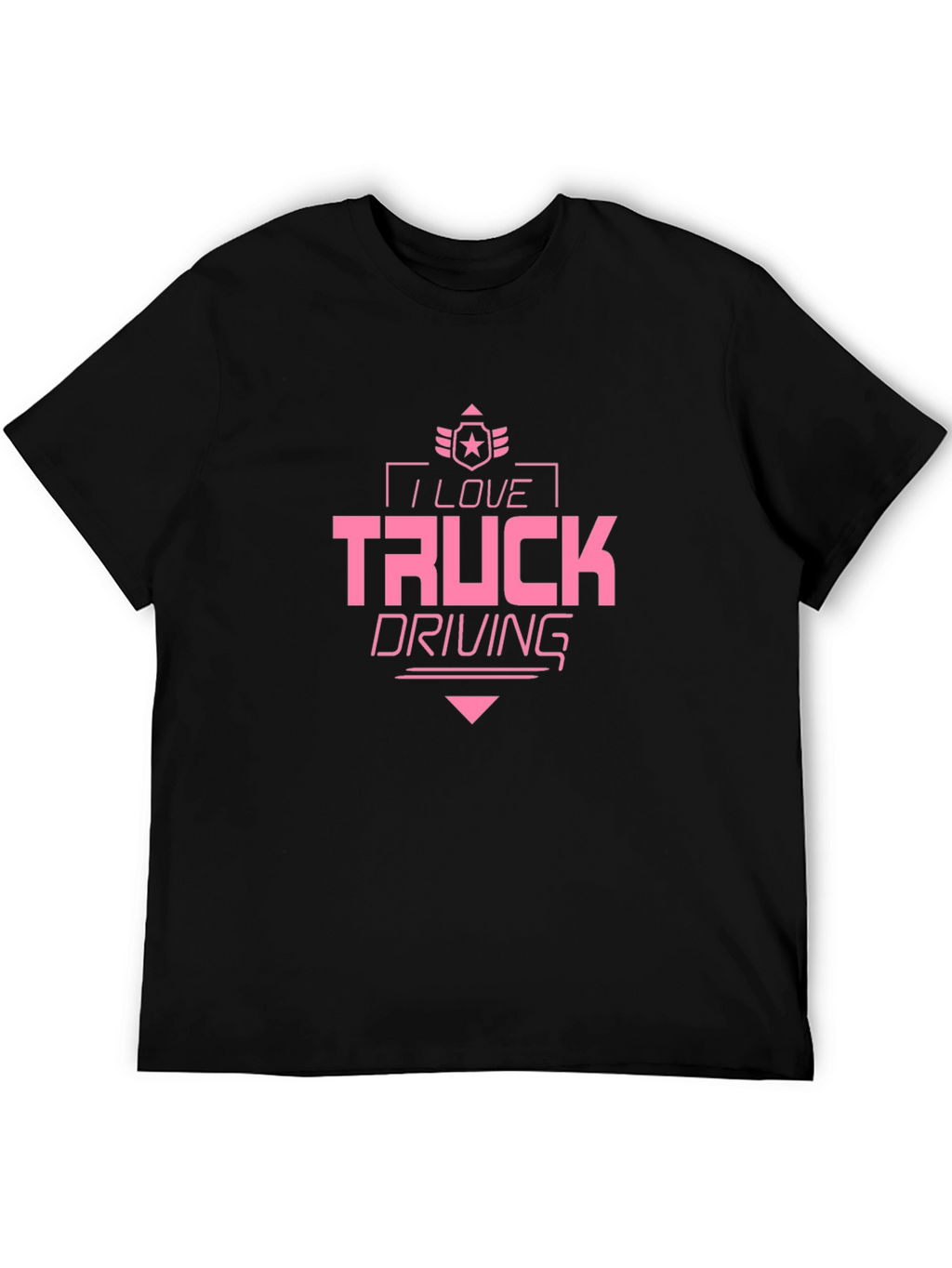 I Love Truck Driving Black T-Shirt