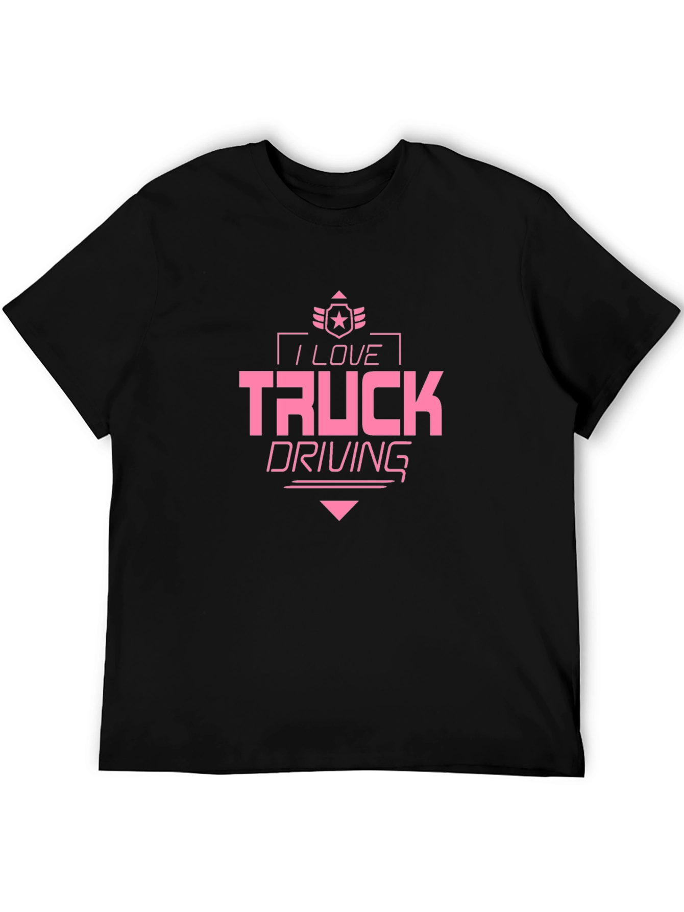 I Love Truck Driving Black T-Shirt