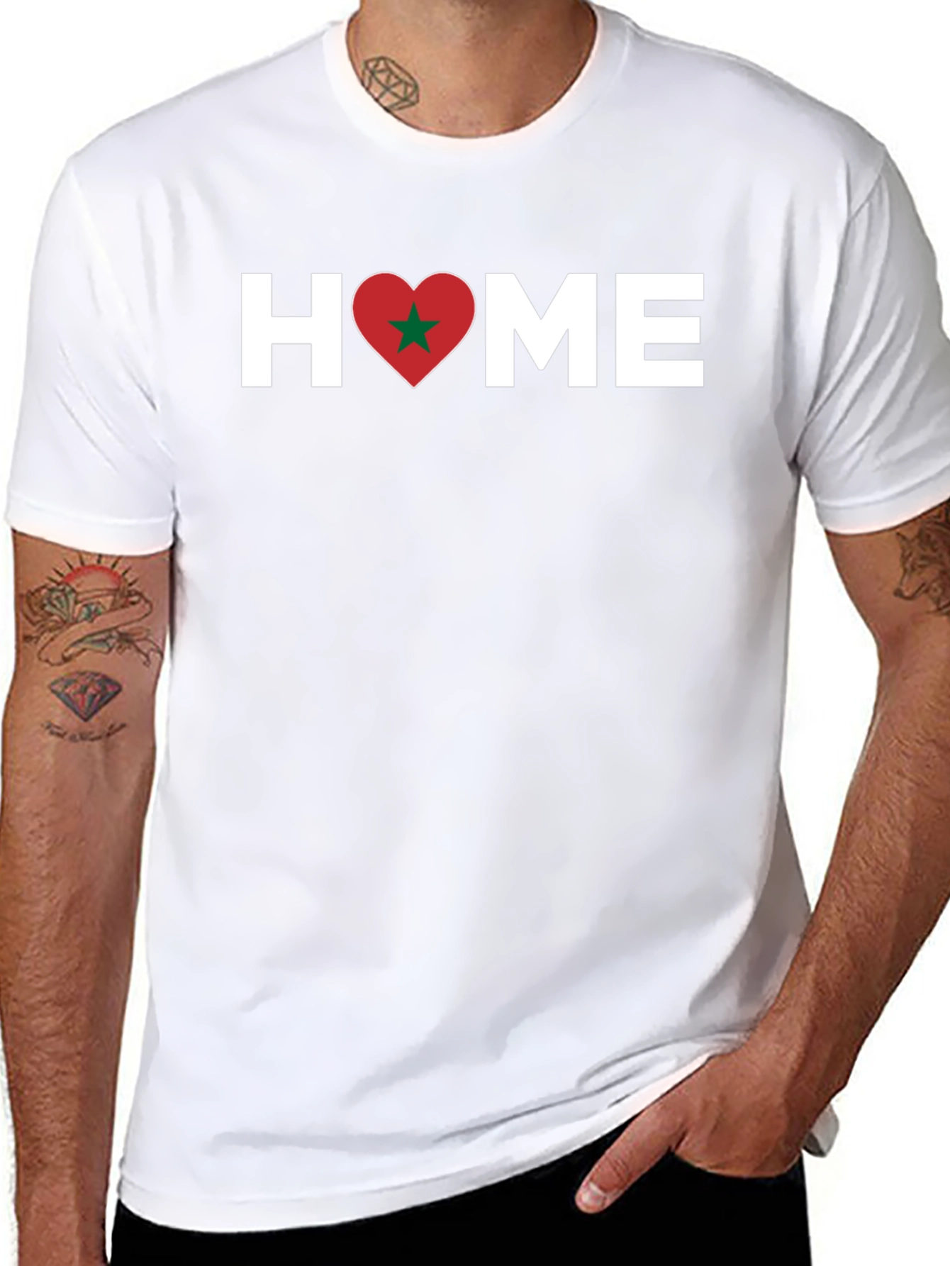 Morocco Pride T-Shirt - Home Love Heart Design