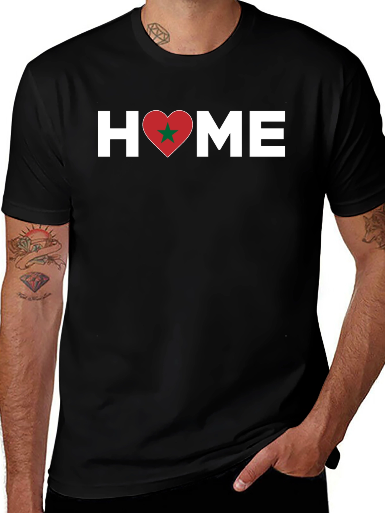 Morocco Pride T-Shirt - Home Love Heart Design