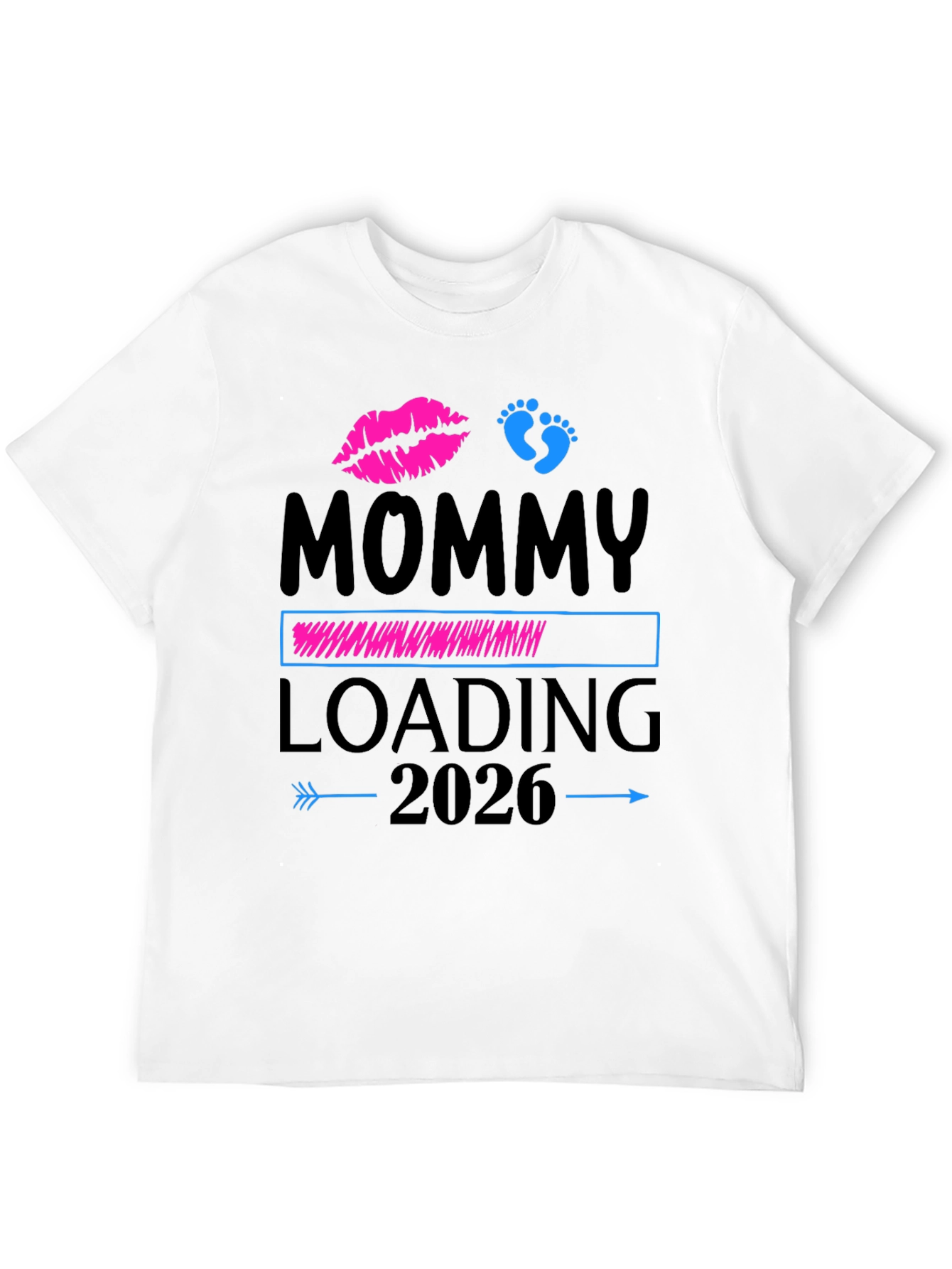 Mommy Loading 2026 Pregnancy Announcement T-Shirt
