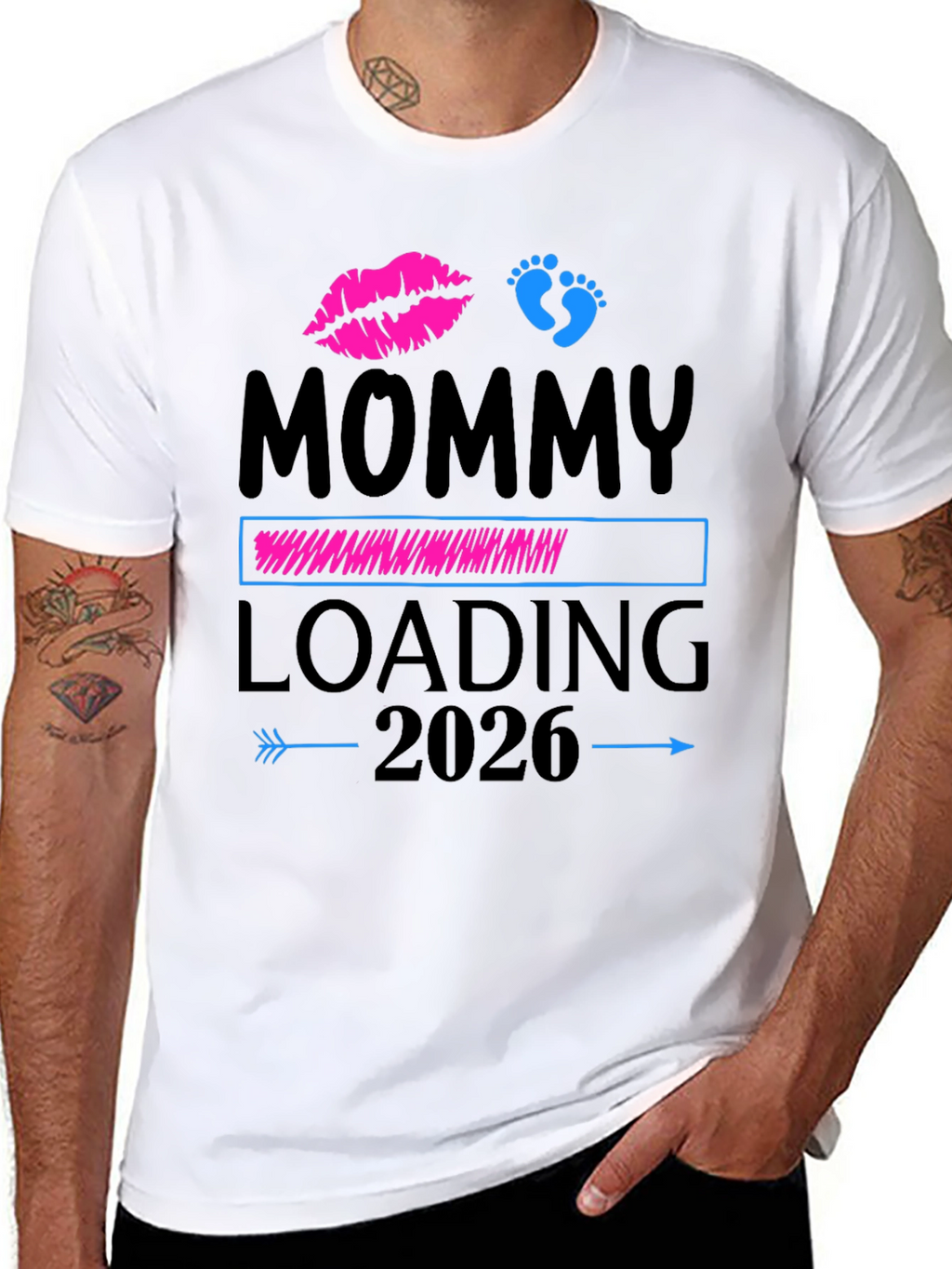 Mommy Loading 2026 Pregnancy Announcement T-Shirt