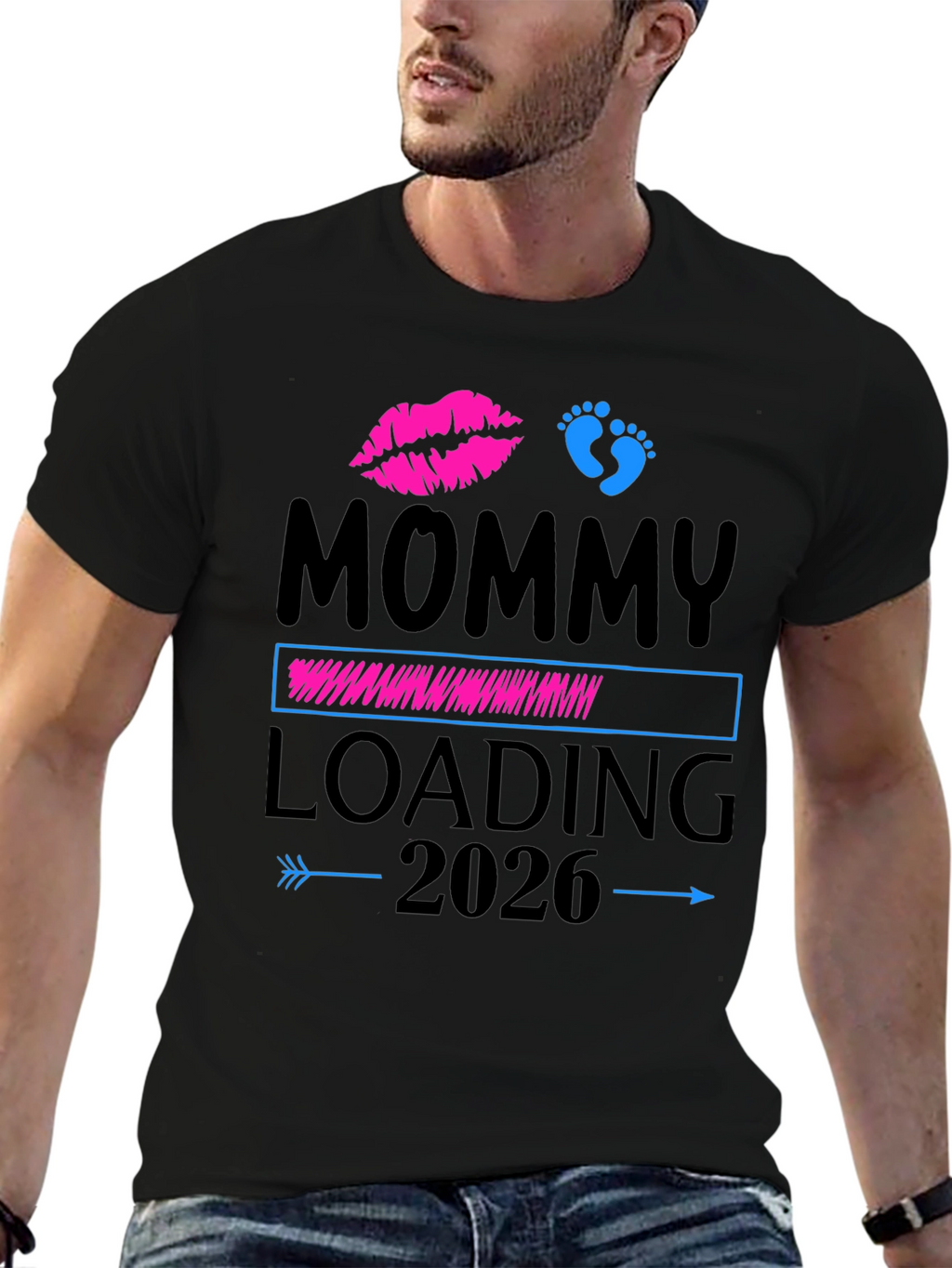 Mommy Loading 2026 Pregnancy Announcement T-Shirt