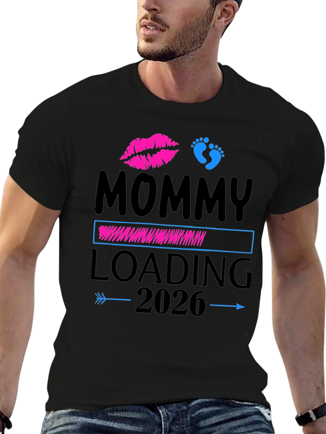 Mommy Loading 2026 Pregnancy Announcement T-Shirt