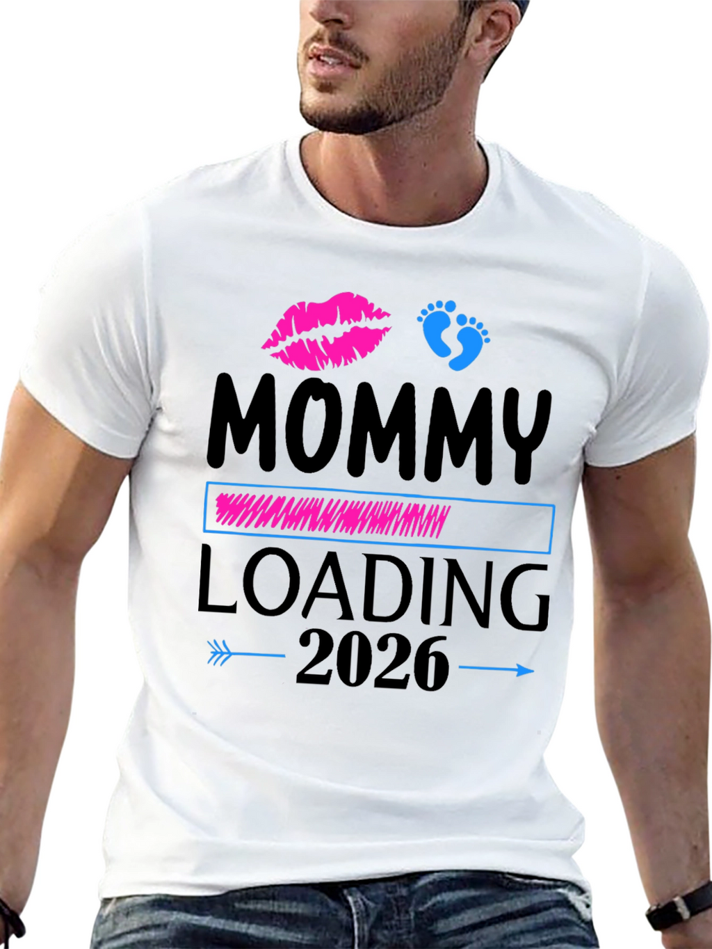 Mommy Loading 2026 Pregnancy Announcement T-Shirt