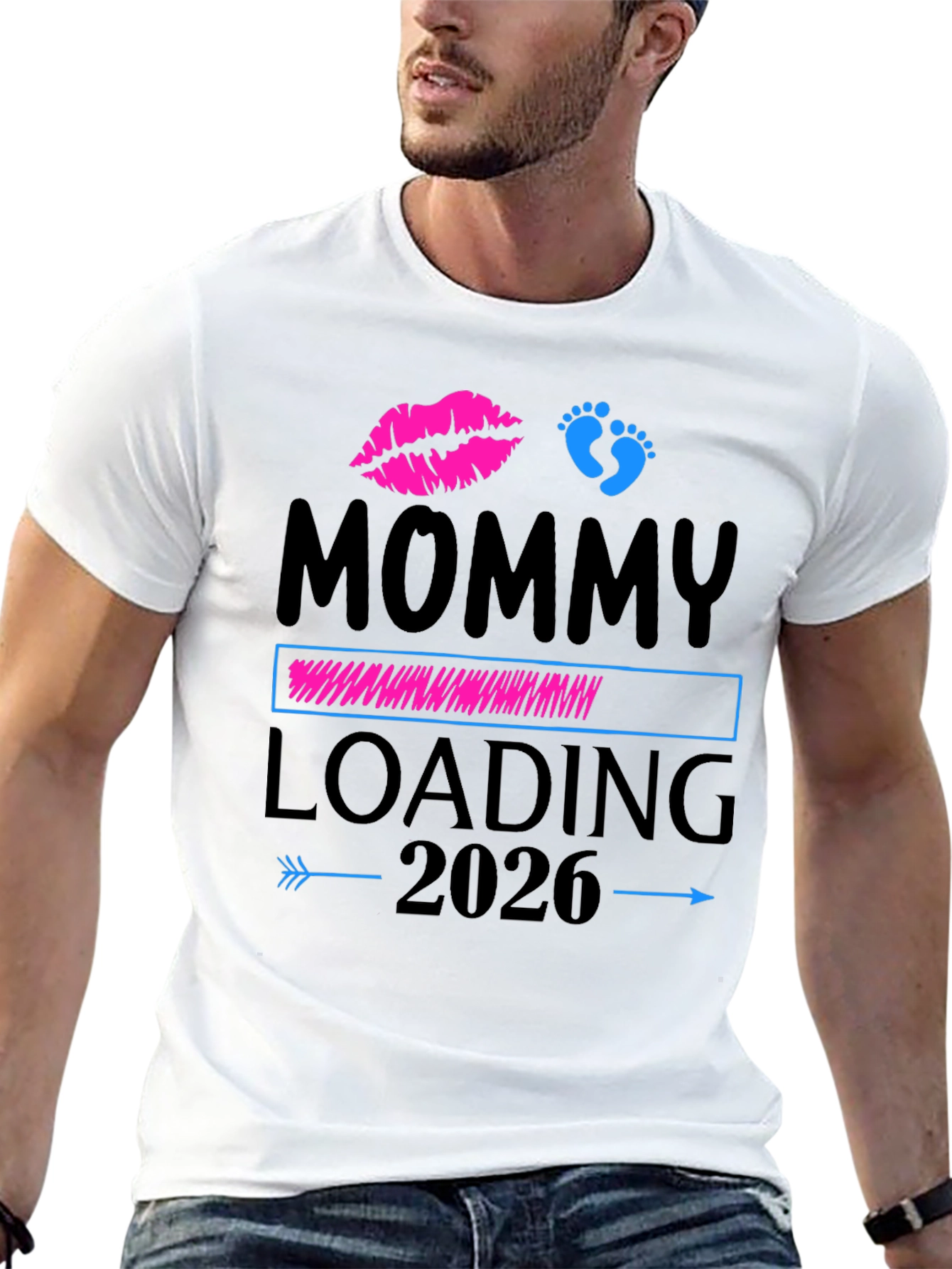 Mommy Loading 2026 Pregnancy Announcement T-Shirt