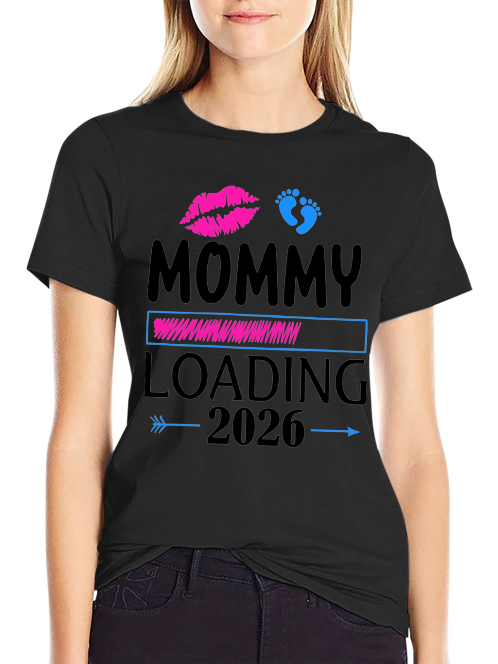 Mommy Loading 2026 Pregnancy Announcement T-Shirt