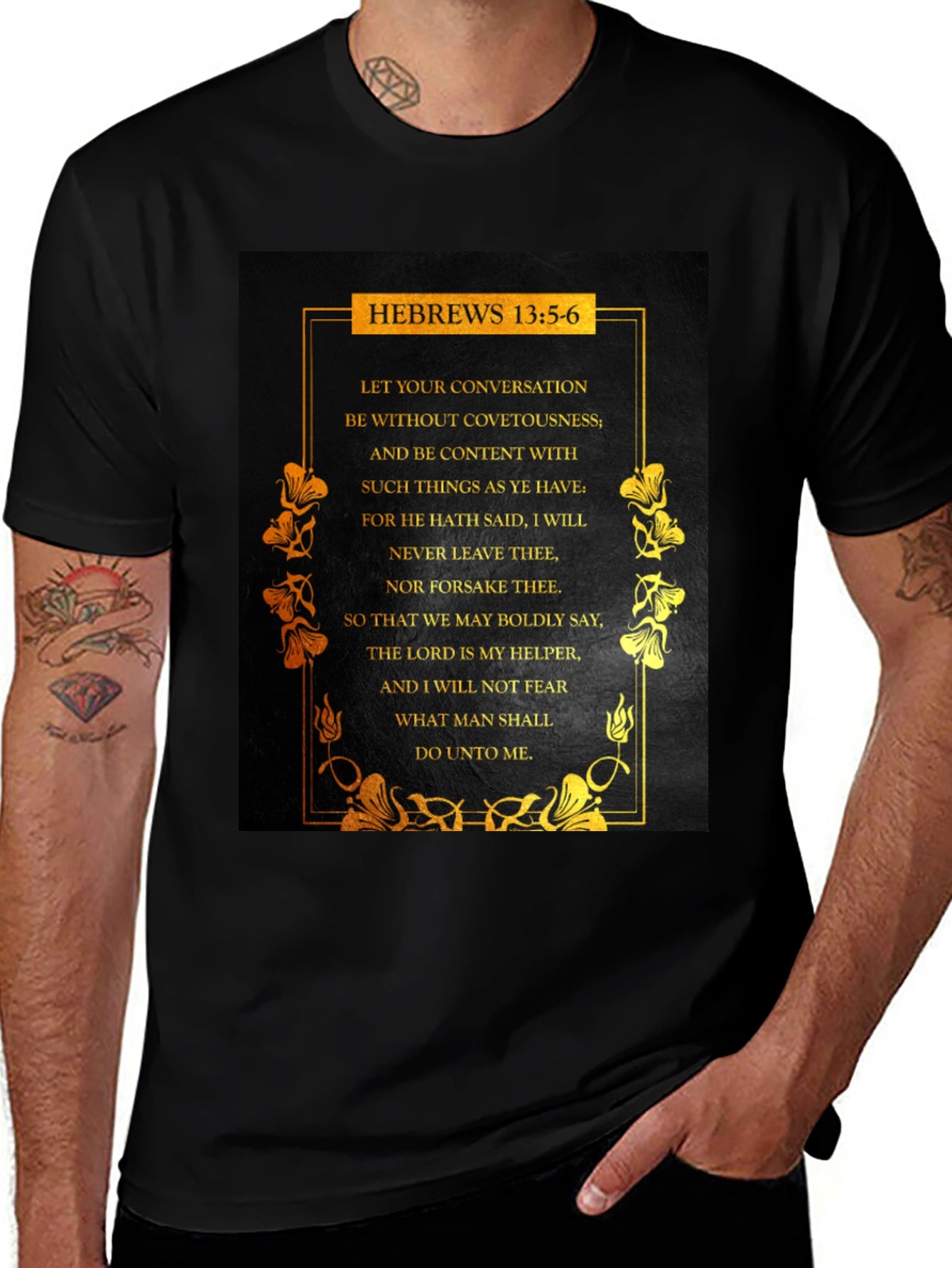 Hebrews 13:5-6 Scripture T-Shirt