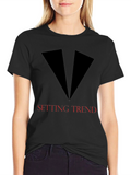 Setting Trend Graphic Tee - Sleek Black Design