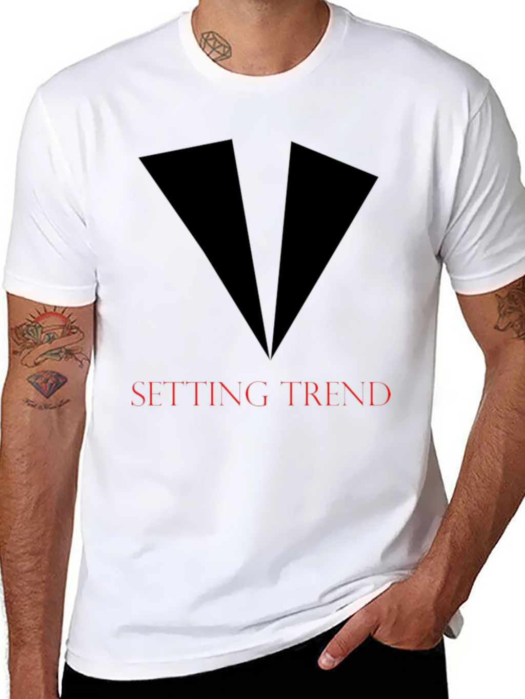 Setting Trend Graphic Tee - Sleek Black Design