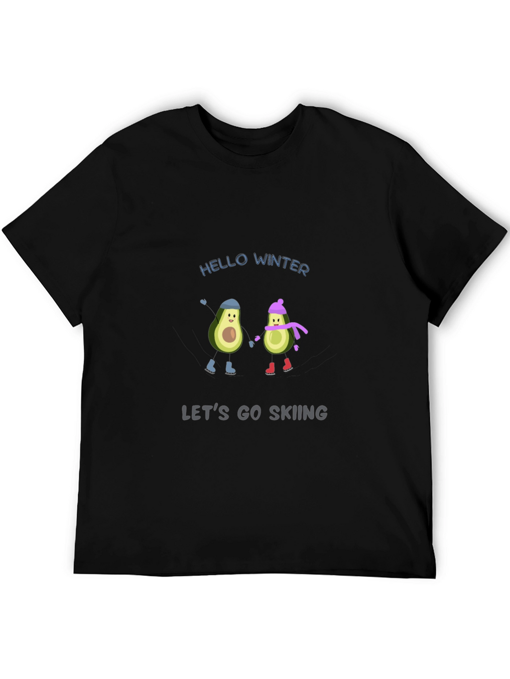 Winter Avocado Skiing T-Shirt
