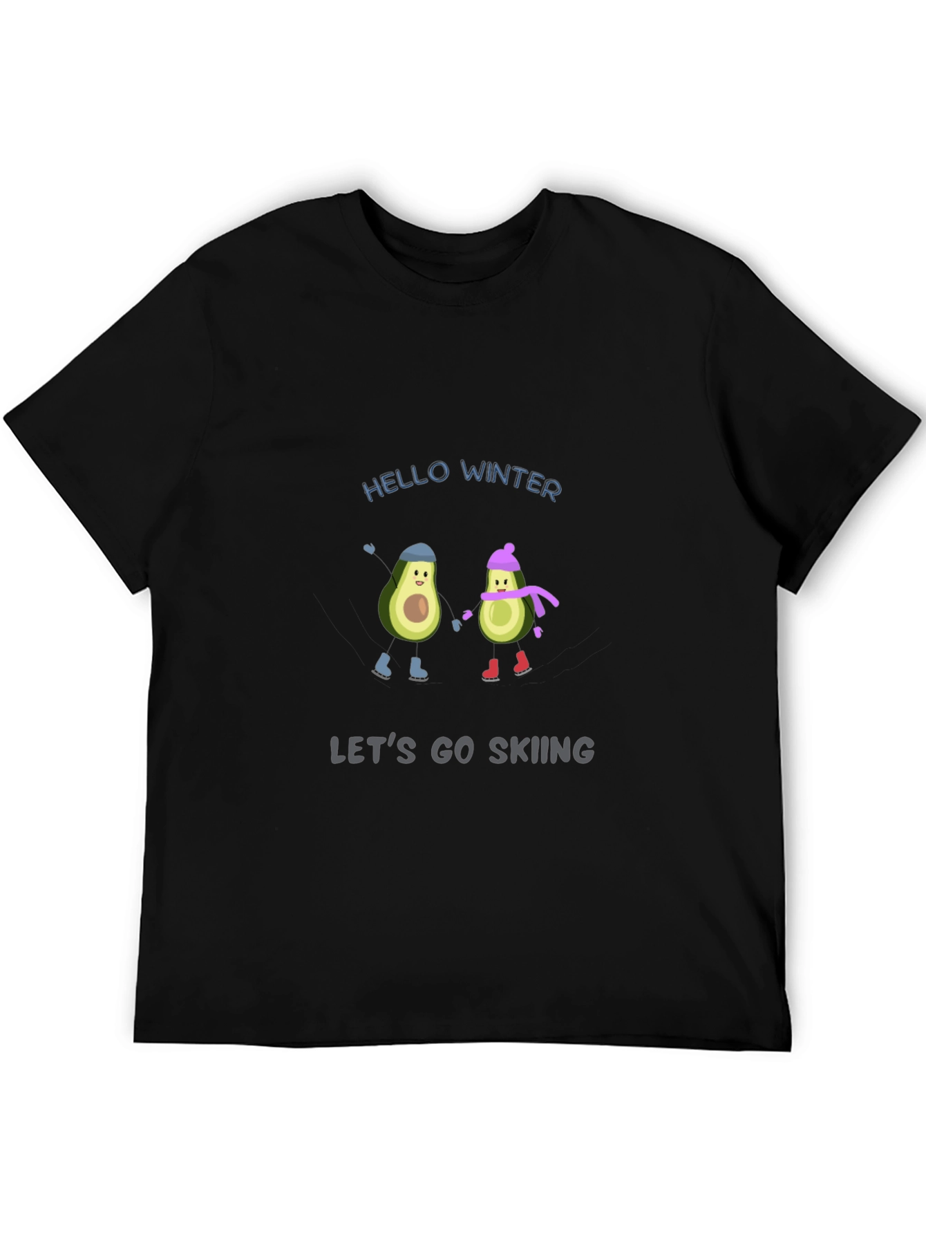 Winter Avocado Skiing T-Shirt
