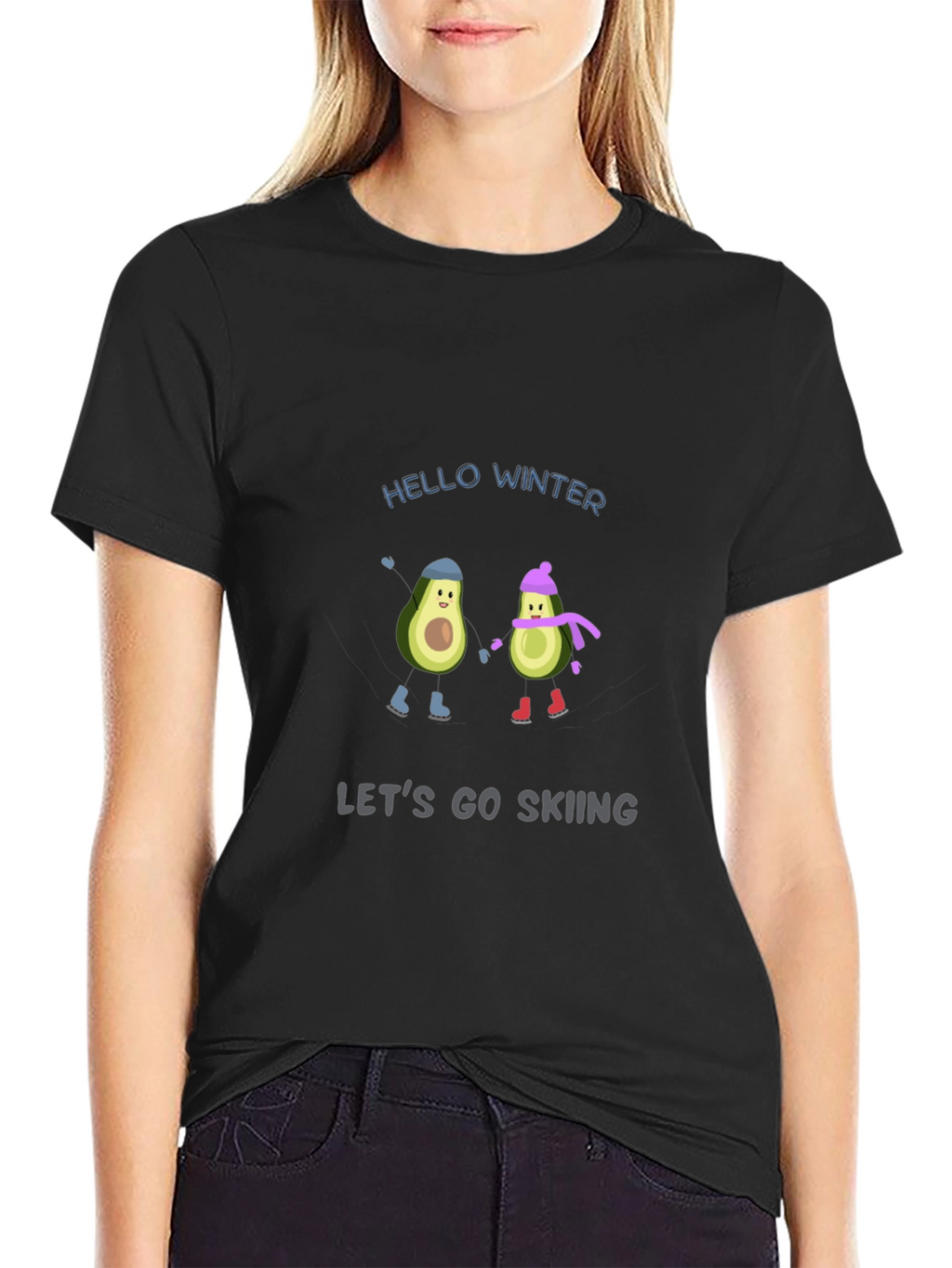 Winter Avocado Skiing T-Shirt